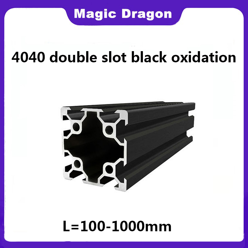 V Slot Aluminum Extrusion - 1 Stuks Zwart 4040 Dubbele Sleuf