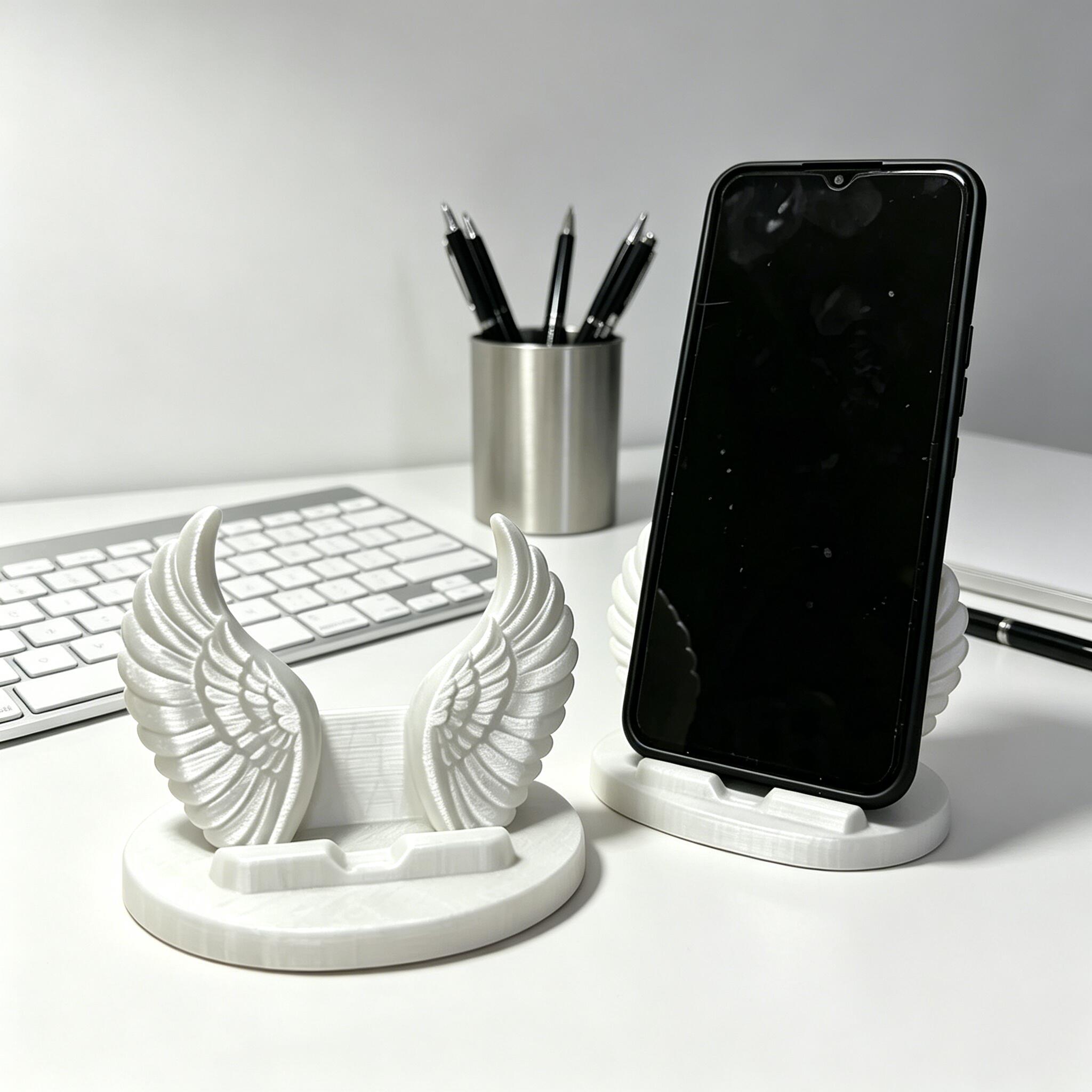 3D Printing Tablet - 3D-geprinte engelenvleugels creatief ontwerp telefoonstandaard ornament,