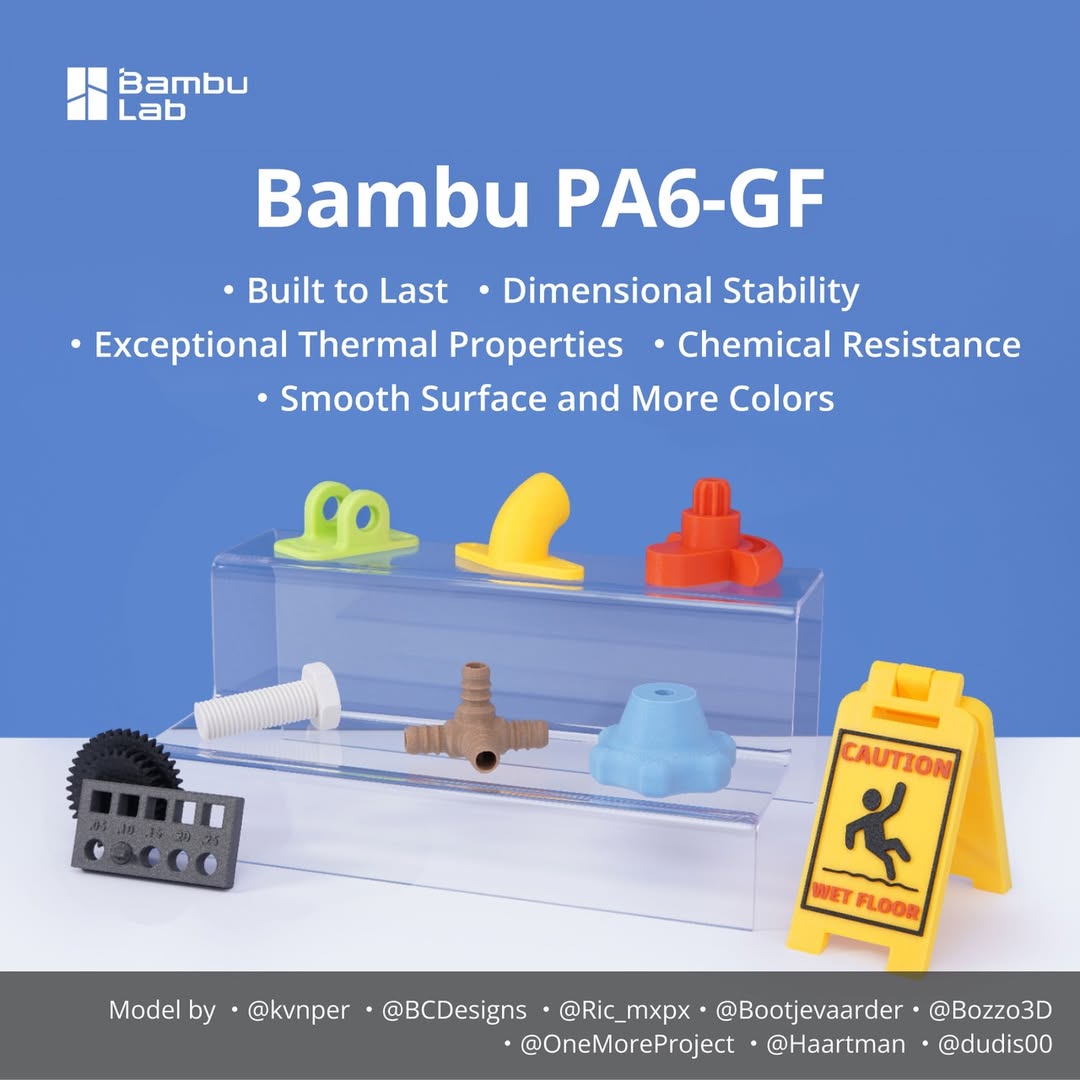3D Printing Glass - PA6-GF voor Bambu Lab glasvezelversterkt nylon