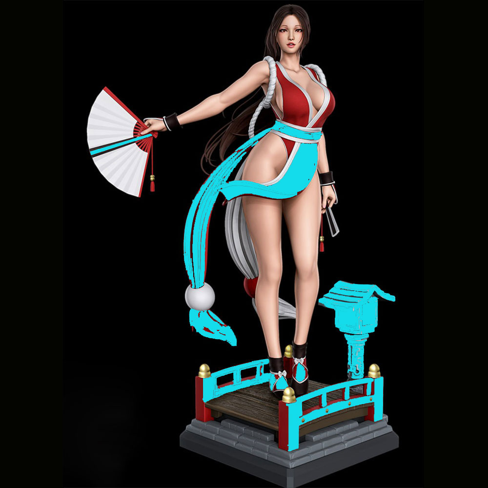 3D Printing App - 1/24 Sexy langharig meisje miniatuur harsbeeldje