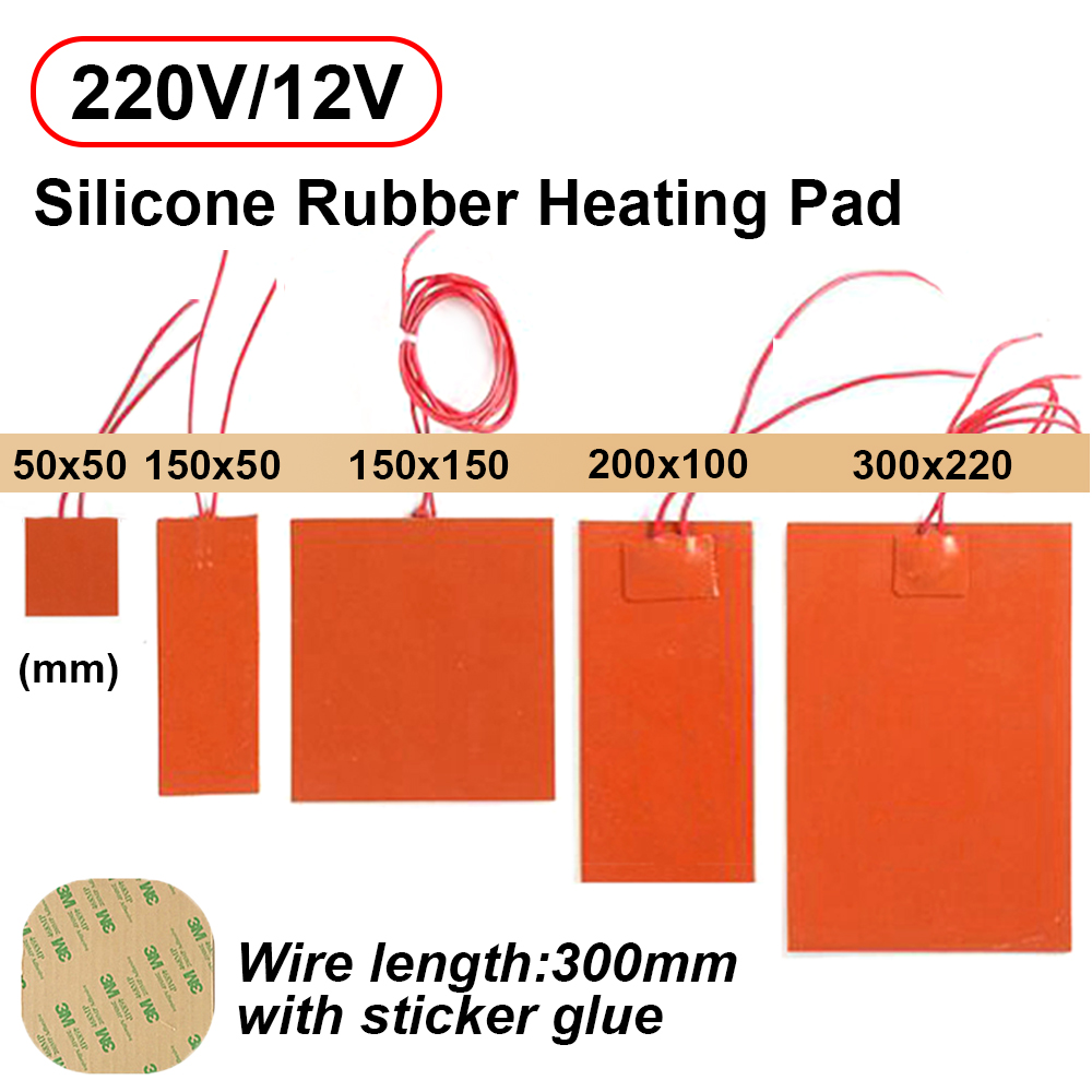 3D Printing Guide - 12V 220V Siliconen Rubber Verwarming Pad