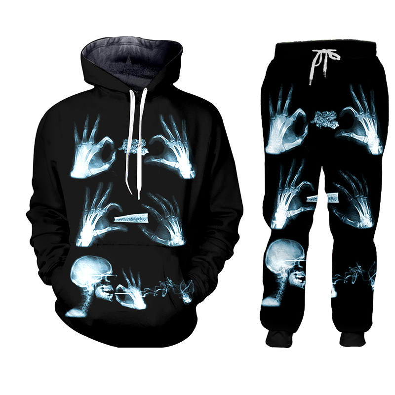 3D Printing X Ray - Hoodie broek Hip Hop Dames/heren Joggerbroek
