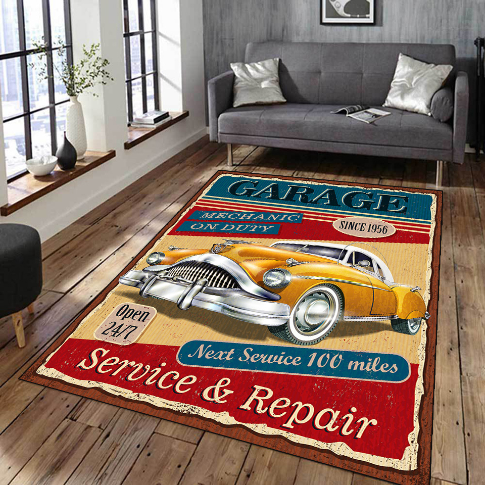 3D Printing Tablet - Retro Klassieke Motorfiets Auto Poster Tapijt