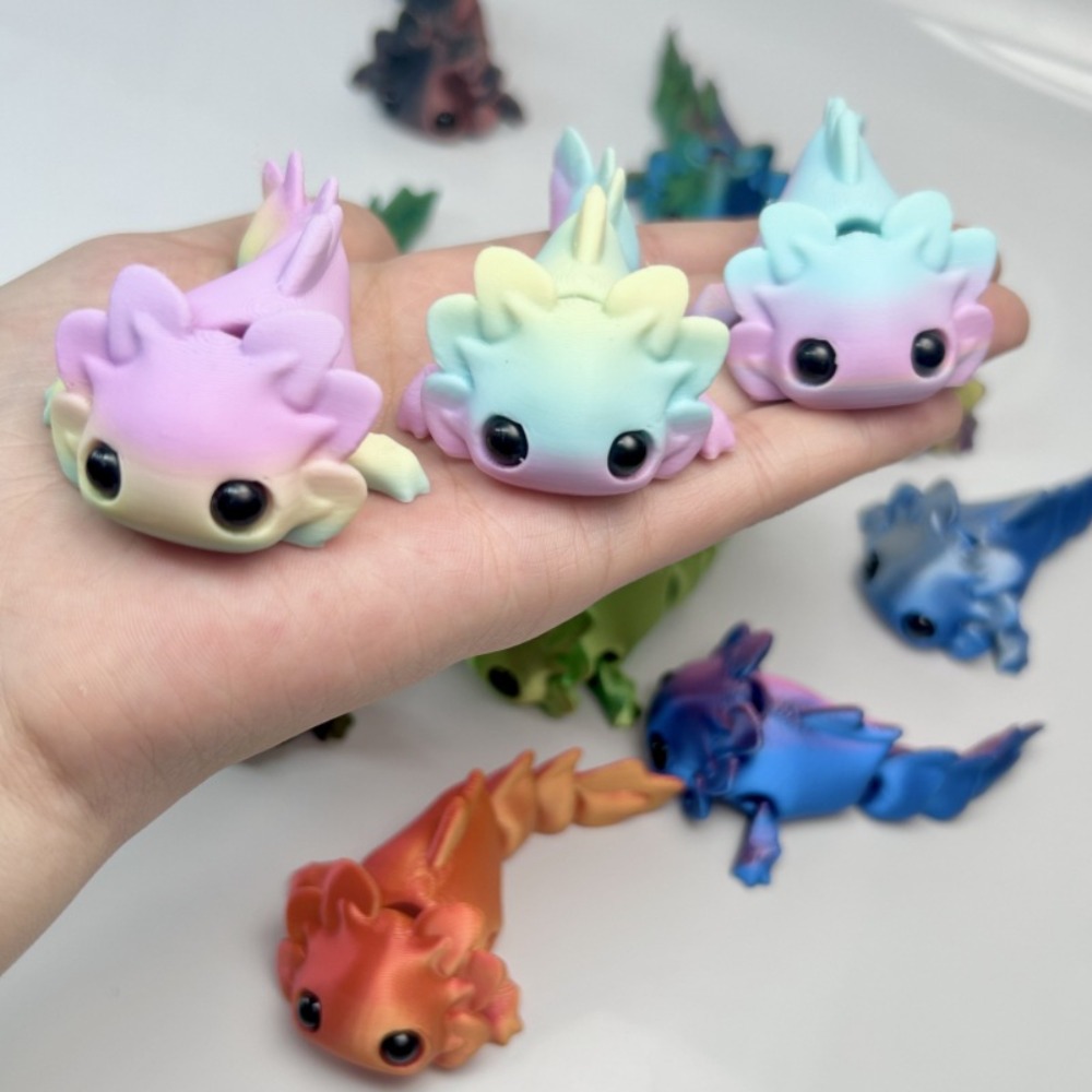 3D Printing App - 3D-geprinte salamanderfiguren speelgoed met meerdere gewrichten,