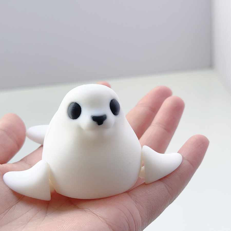 3D Printing Glass - 3D-printen Leuk en schattig wit zegelmodel