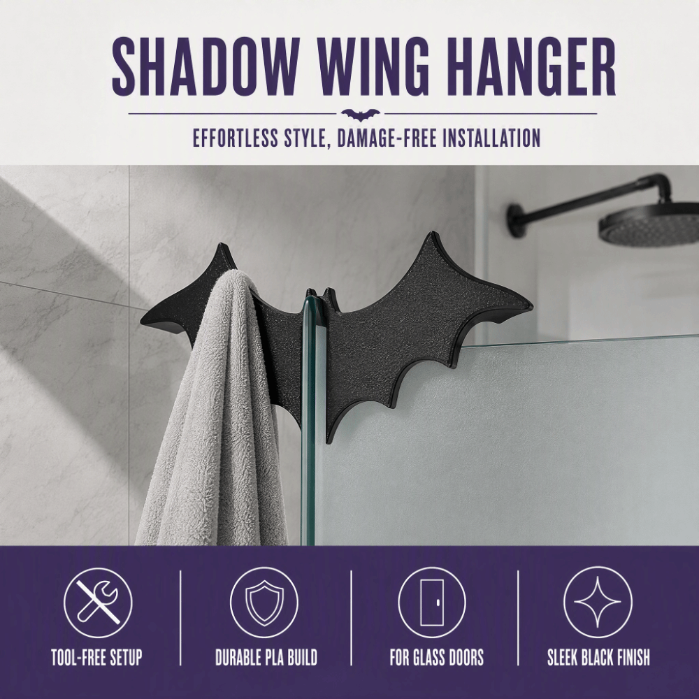 3D Printing Glass - 3D Print Halloween Bat Badkamerhaak Zonder