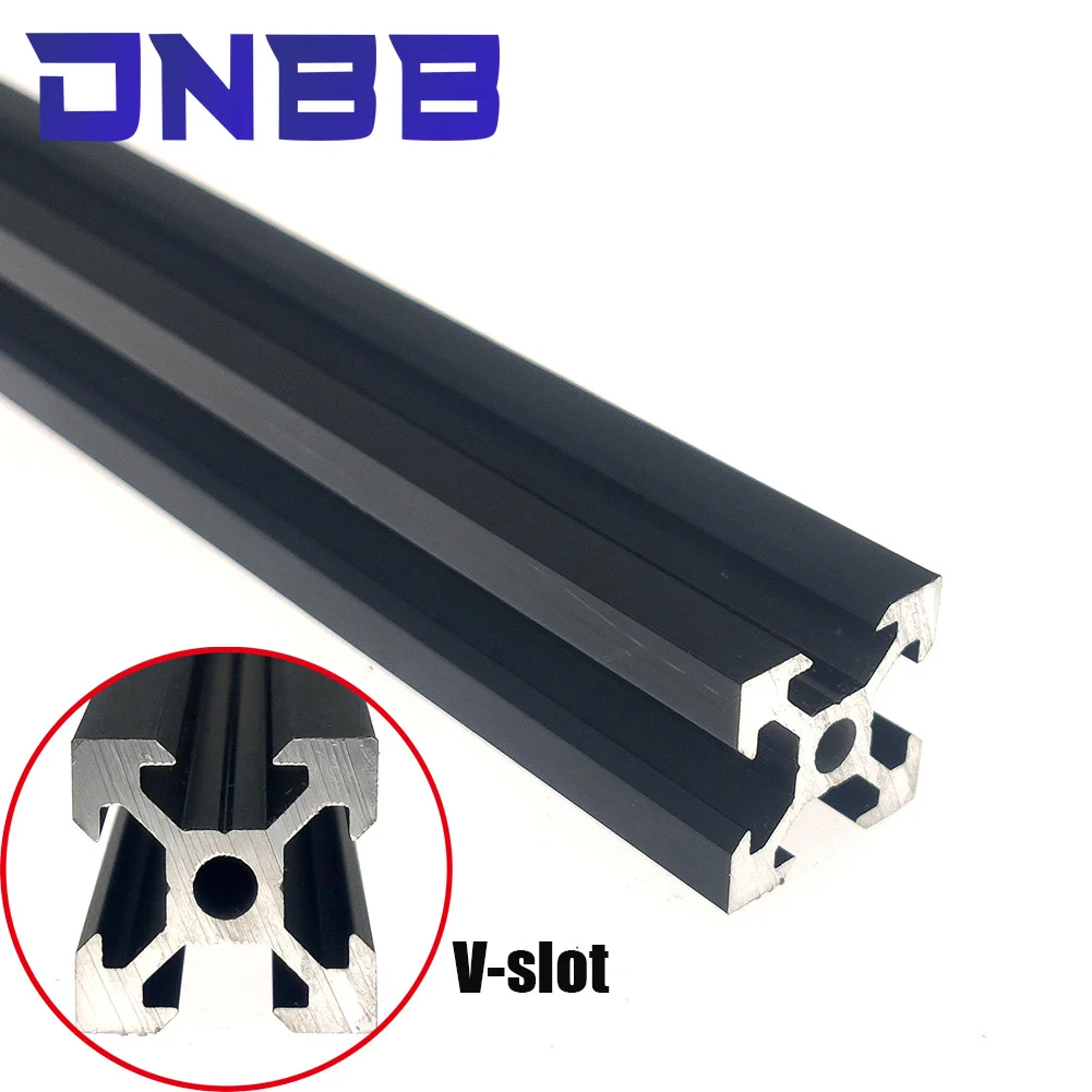 V Slot Aluminum Extrusion - Zwart oxide 100-800mm 2020 V slot
