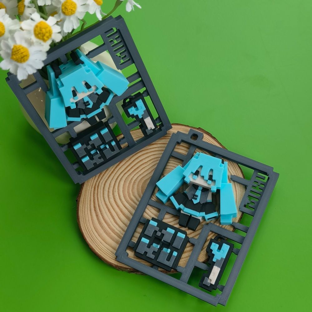 3D Printing Model Free - 3D-geprint schattig pixel Hatsune Miku semi-geassembleerd