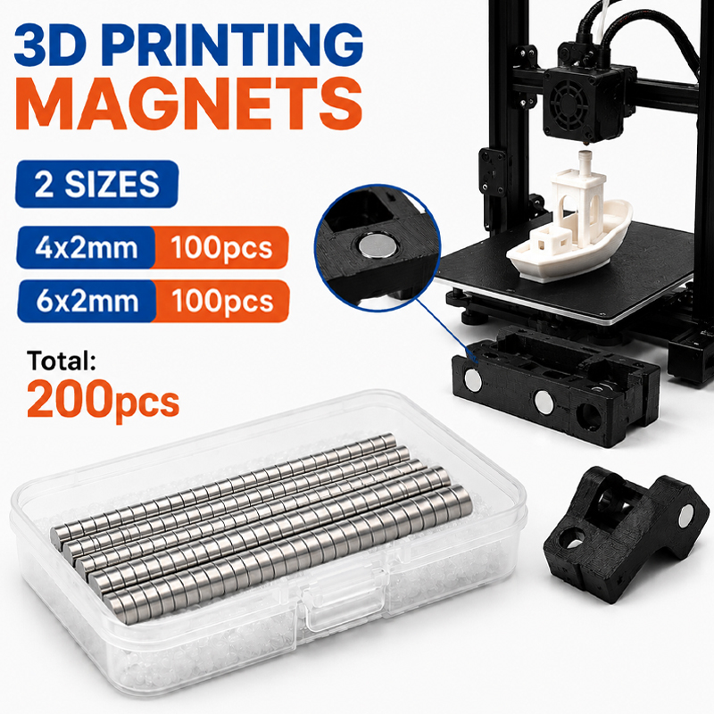 3D Printing Process - 200 stuks/doos 3D-printmagneten set voor Bambu