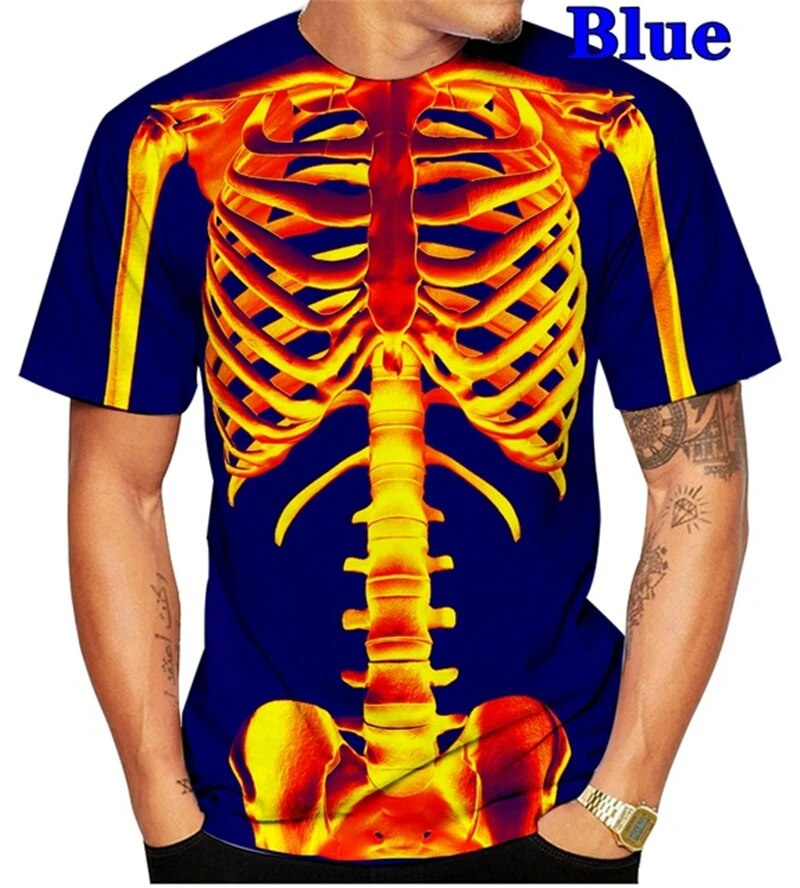 3D Printing X Ray - Horror Skull Skelet Grafische T-Shirt Voor