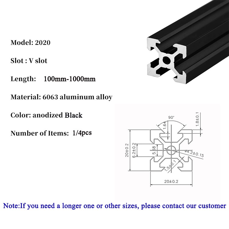 1/4 Stuks 2020 V-Slot 2020 V E - V Slot Aluminum Extrusion recensie en prijs