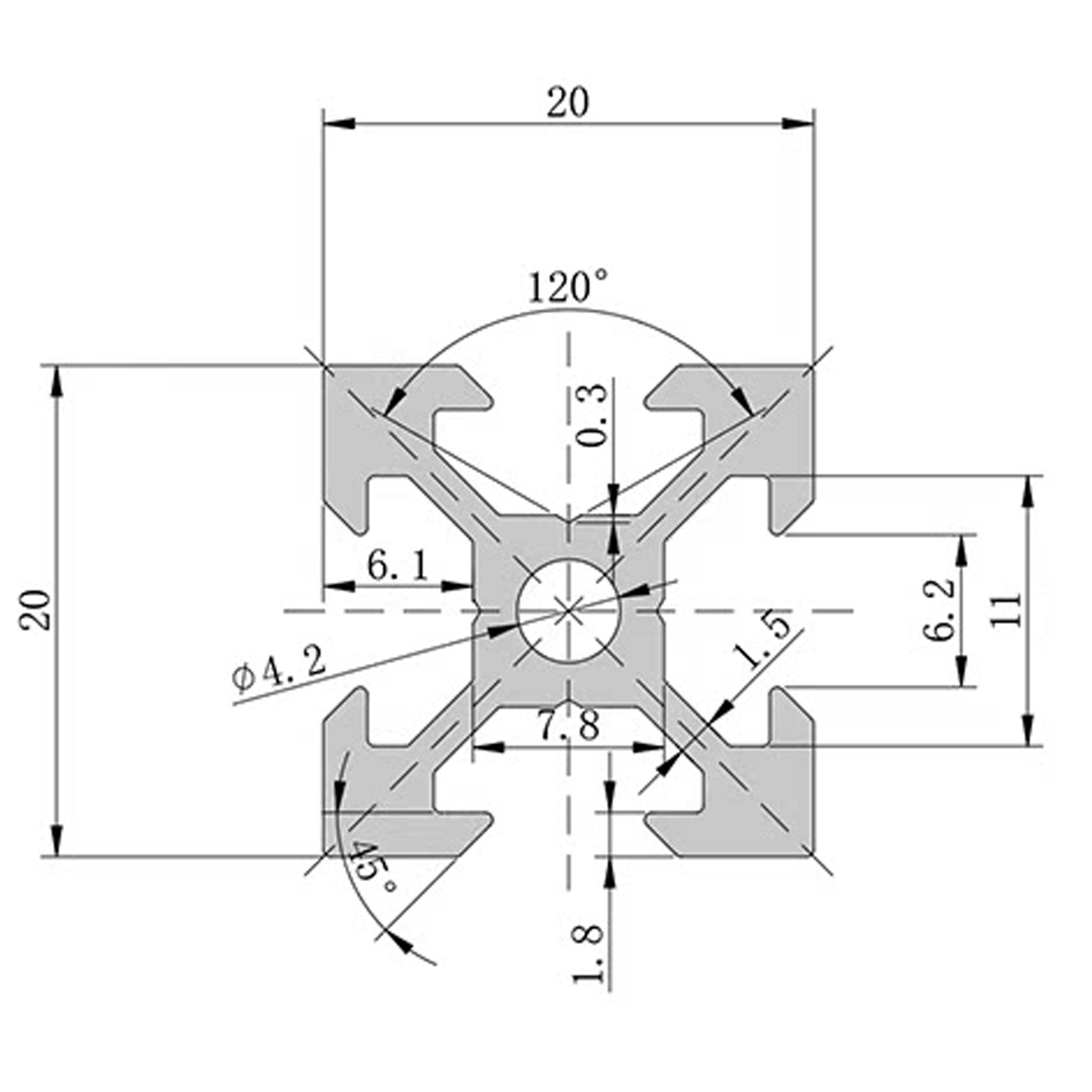 4 Stuks V Slot 2020 Aluminium  - V Slot Aluminum Extrusion recensie en prijs